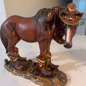 Brown Horse With Boots & Hat